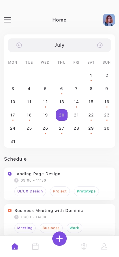 Event Calendar Mobile App UI Kit - Screenshot 1