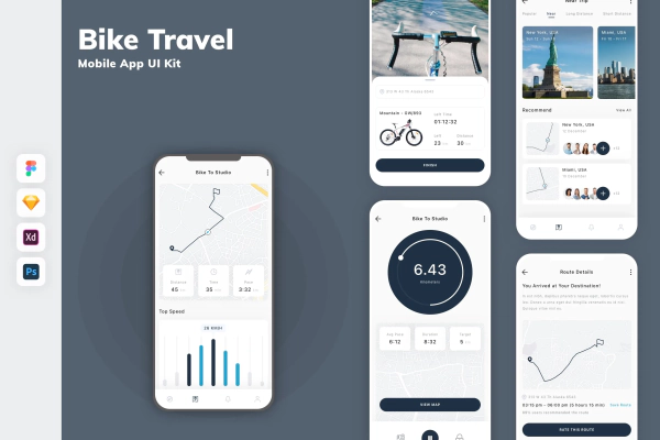 Bike Travel Mobile App UI Kit