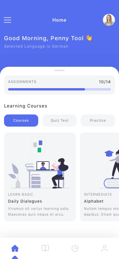 Language Learning Mobile App UI Kit - Screenshot 2
