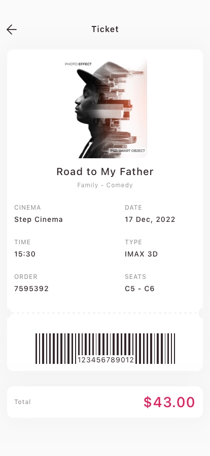 Cinema Ticket Booking App UI Kit - Screenshot 4