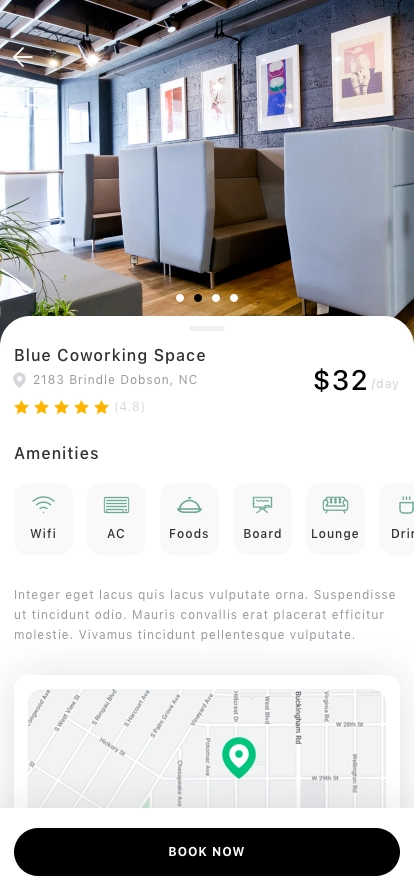 Coworking Space Mobile App UI Kit - Screenshot 3