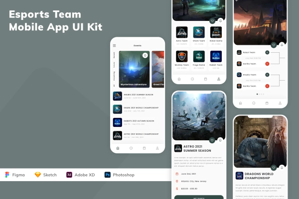 Esports Team Mobile App UI Kit