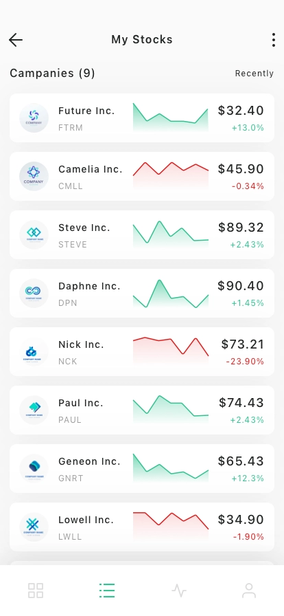 Stock Market Mobile App UI Kit - Screenshot 2