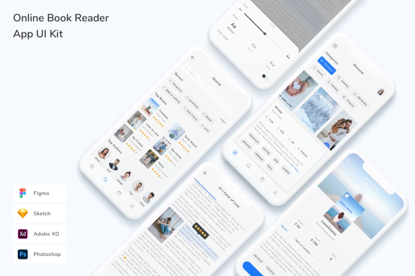  Online Book Reader App UI Kit
