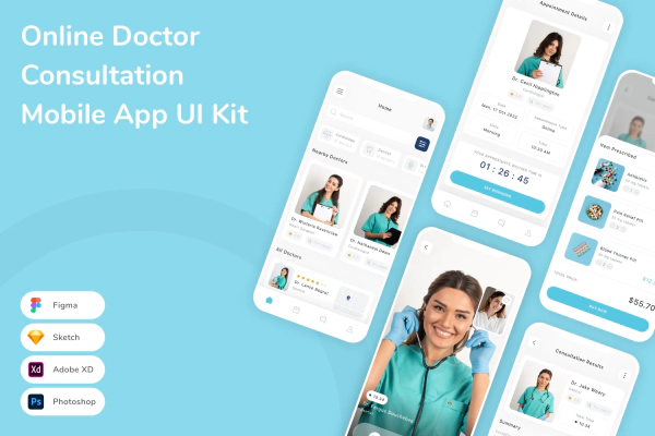 Online Doctor Consultation Mobile App UI Kit