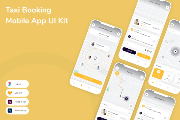 Taxi Booking Mobile App UI Kit