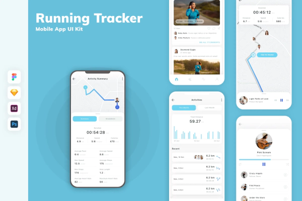 Running Tracker Mobile App UI Kit