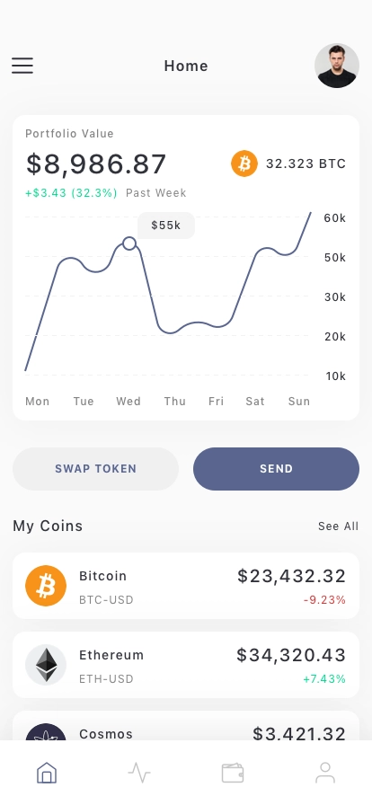 Crypto Exchange Wallet Mobile App UI Kit - Screenshot 3