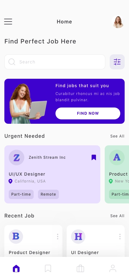Job Finder Mobile App UI Kit - Screenshot 2
