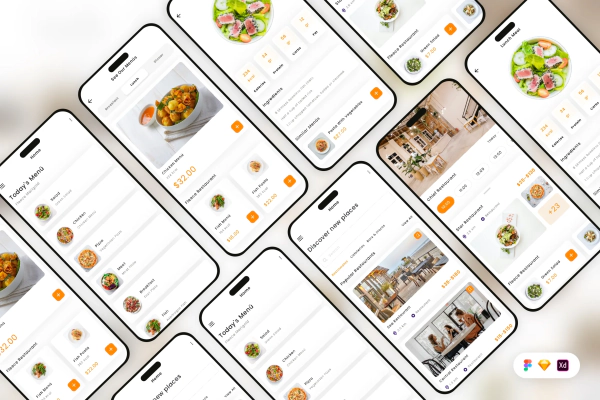 Lunch Meal Restaurant Finder Mobile App UI Kit