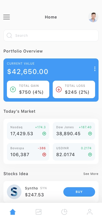 Stock Market Mobile App UI Kit - Screenshot 1