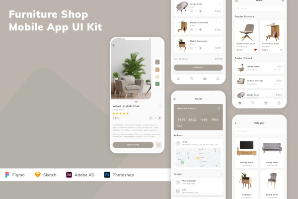 Furniture Shop Mobile App UI Kit