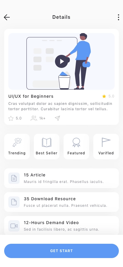 Online Learning Mobile App UI Kit - Screenshot 2