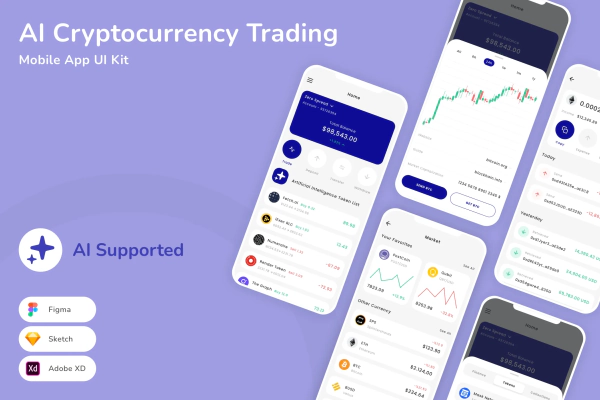 AI Cryptocurrency Trading Mobile App UI Kit