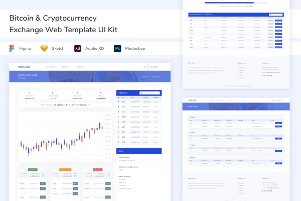 Bitcoin & Cryptocurrency Exchange Web Template UI Kit