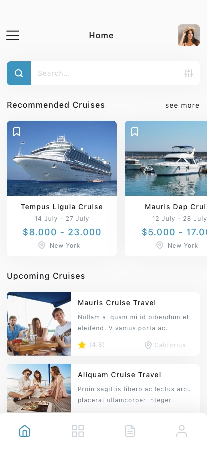 Yacht Booking Mobile App UI Kit - Screenshot 1