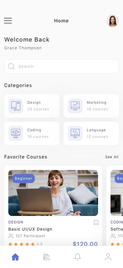 Education Mobile App UI Kit - Screenshot 1