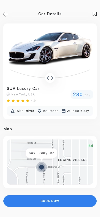 Car Rental Mobile App UI Kit - Screenshot 5