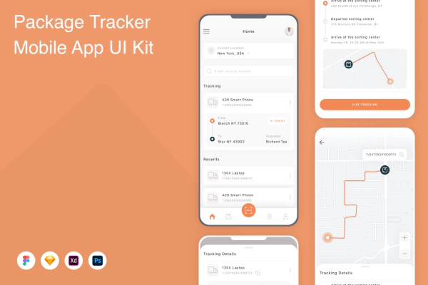 Package Tracker Mobile App UI Kit
