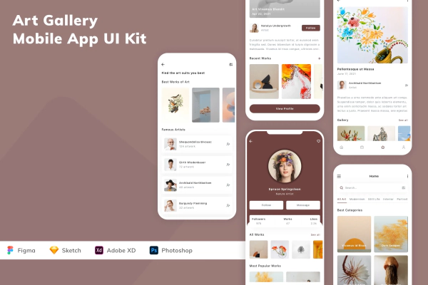 Art Gallery Mobile App UI Kit