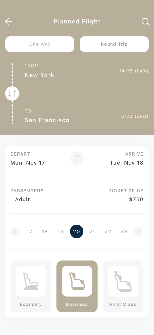 Ticket Flight Mobile App UI Kit - Screenshot 1