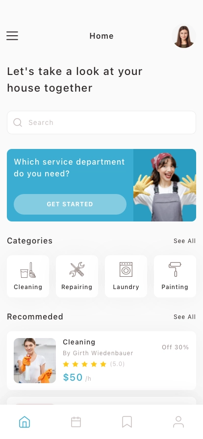 Home Service Mobile App UI Kit - Screenshot 1