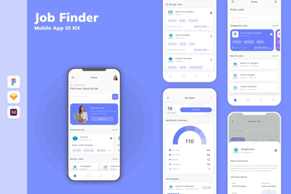 Job Finder Mobile App UI Kit