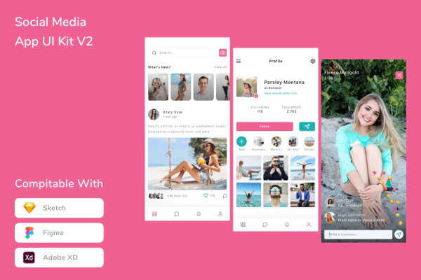 Social Media App UI Kit V2