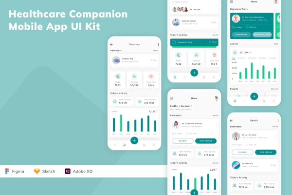 Healthcare Companion Mobile App UI Kit