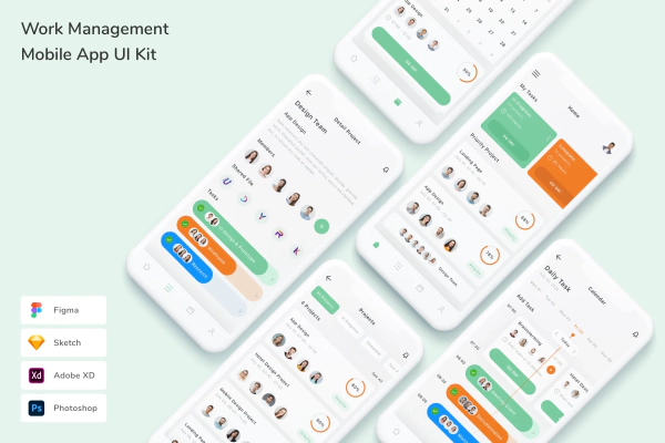 Work Management Mobile App UI Kit