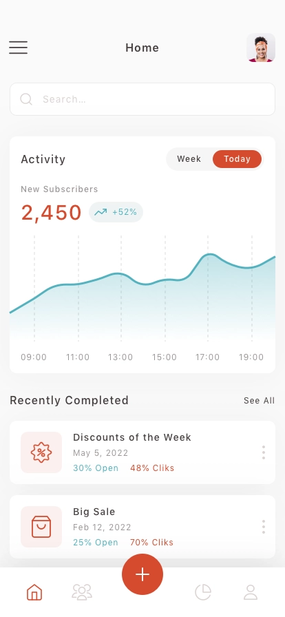 Email Newsletter App UI Kit for Figma, Sketch & XD | UIworkshop