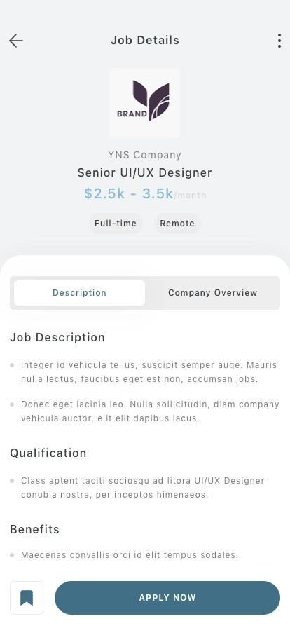 Career Finder Mobile App UI Kit - Screenshot 2