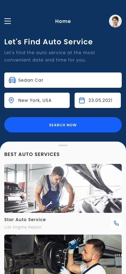 Car Repair & Auto Services Mobile App UI Kit - Screenshot 1
