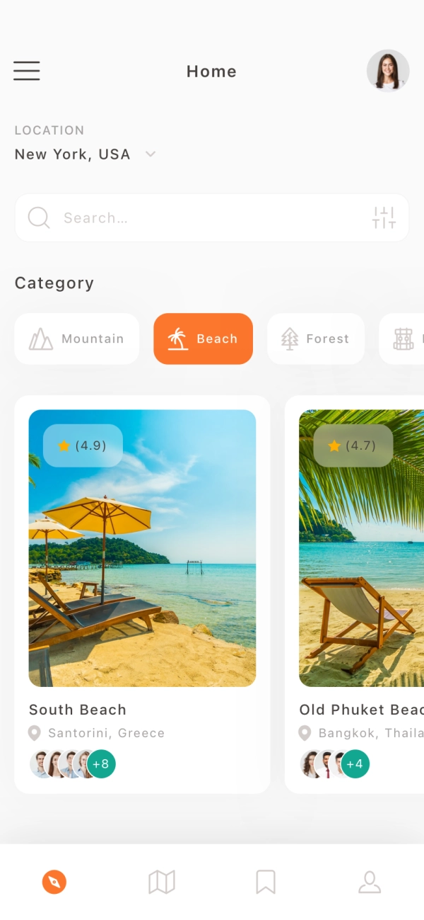 Tourist Route Mobile App UI Kit - Screenshot 1