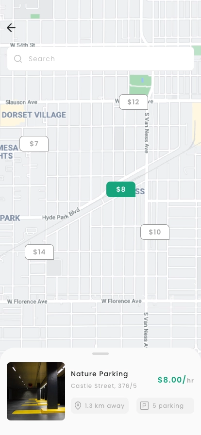 Parking Finder & Parking Garage Mobile App UI Kit - Screenshot 5
