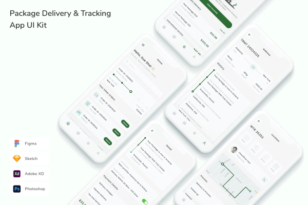 Package Delivery & Tracking App UI Kit