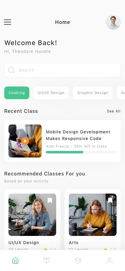 E-Learning & Online Class Mobile App UI Kit - Screenshot 1