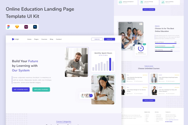 Online Education Landing Page Template UI Kit