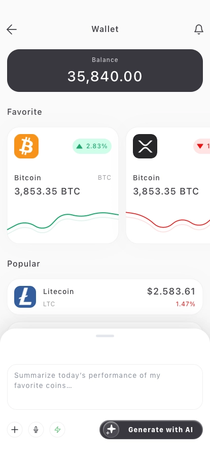 AI Cryptocurrency Mobile App UI Kit - Screenshot 3