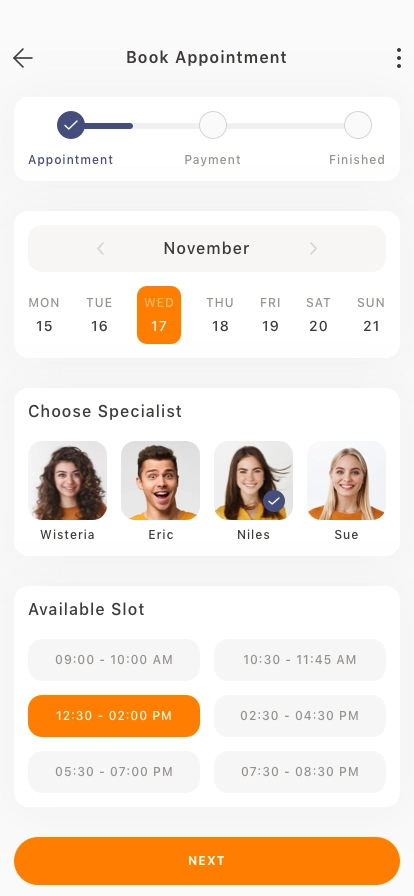 Hair Saloon Mobile App UI Kit - Screenshot 3