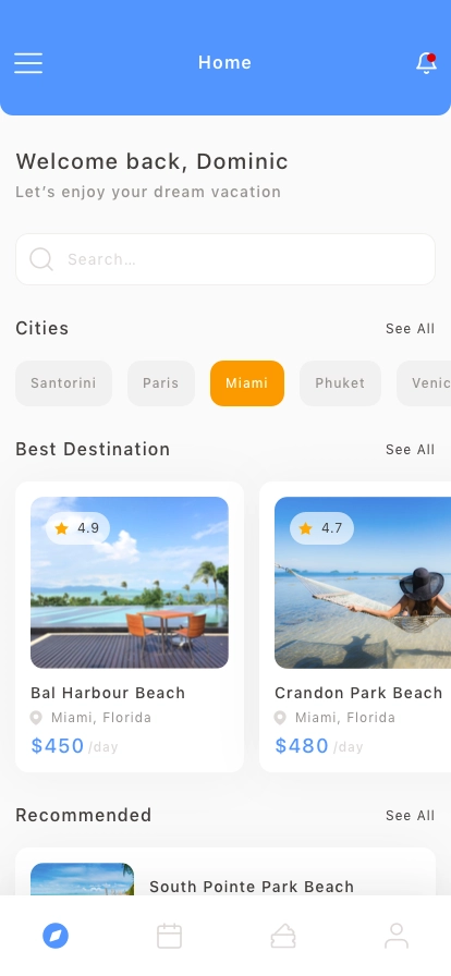 Travel Service Mobile App UI Kit - Screenshot 1