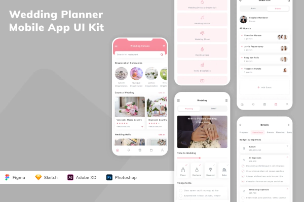 Wedding Planner Mobile App UI Kit