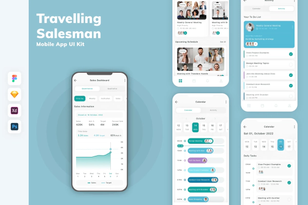 Travelling Salesman Mobile App UI Kit