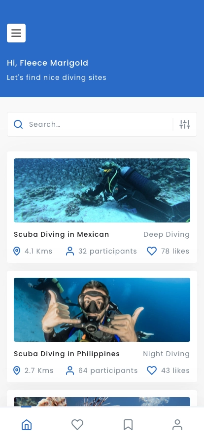 Scuba Diving Finder Mobile App UI Kit - Screenshot 3