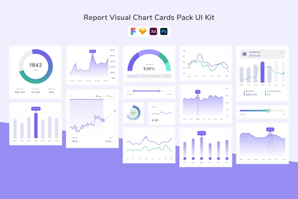 Report Visual Chart Cards Pack UI Kit