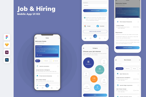 Job & Hiring Mobile App UI Kit