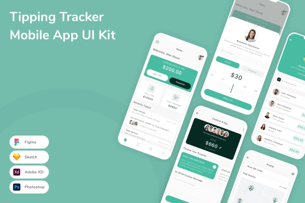 Tipping Tracker Mobile App UI Kit