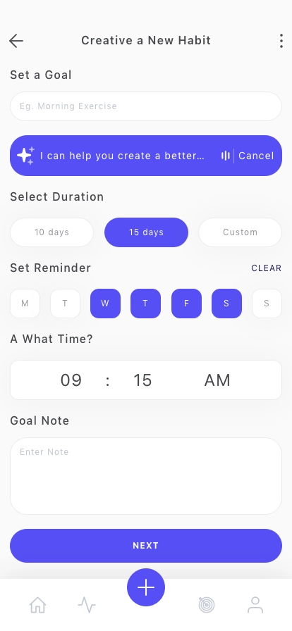 AI Habit Tracker Mobile App UI Kit - Screenshot 2