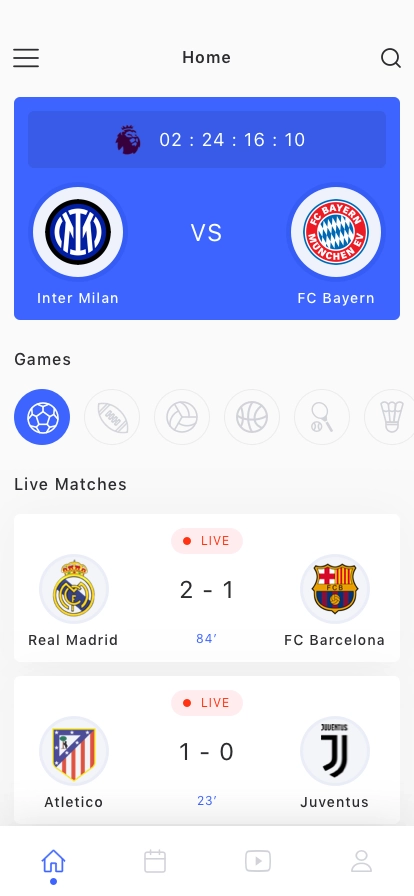 Live Sport App UI Kit - Screenshot 1