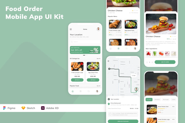 Food Order Mobile App UI Kit